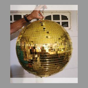 Gold 20 inch Motorized Disco Ball with rail mount motor